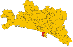Map of comune of Camogli (province of Genoa, region Liguria, Italy)